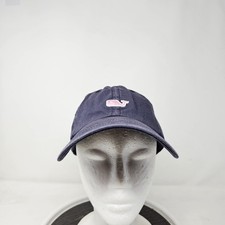 Vineyard Vines Hat Cap Strap Back Navy Pink Whale Logo Mens Cotton Dad Hat
