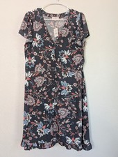 Loft Outlet NWT Women’s Floral Button Up Dress Size 12 Blue Office Paisley