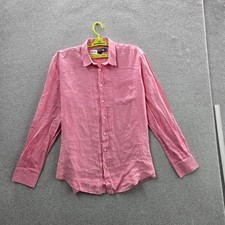Vilebrequin Men Button Up Shirt XXL Pink Linen Long Sleeve