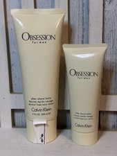 OBSESSION by Calvin Klein Mens After Shave Balm SET Of 2 - 7oz  3.4oz Not Coty
