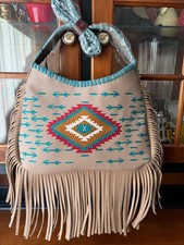 NEW MONTANA WEST MONTEZUMA PURSE BAG VEGAN FAUX LEATHER AZTEC SOUTHWEST FRINGE
