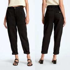 Everlane The Tencel Relaxed Chino Pants Black High Rise Women's 4 NWT Pockets
