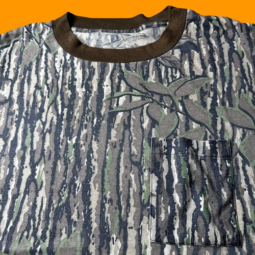 Camisa De Colección Realtree Camuflada Hecha en EE. UU. XL Sin Etiqueta Puntada Única Caza Militar - Imagen 5 de 9