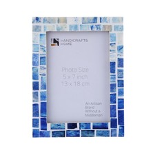 Handicrafts Home Blue Picture Frame Handmade Bone Inlay 5X7 Photo Frame Mosaic
