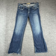 Big Star Maddie Jeans Womens 34R Medium Wash Mid Rise Bootcut Embroidered Denim
