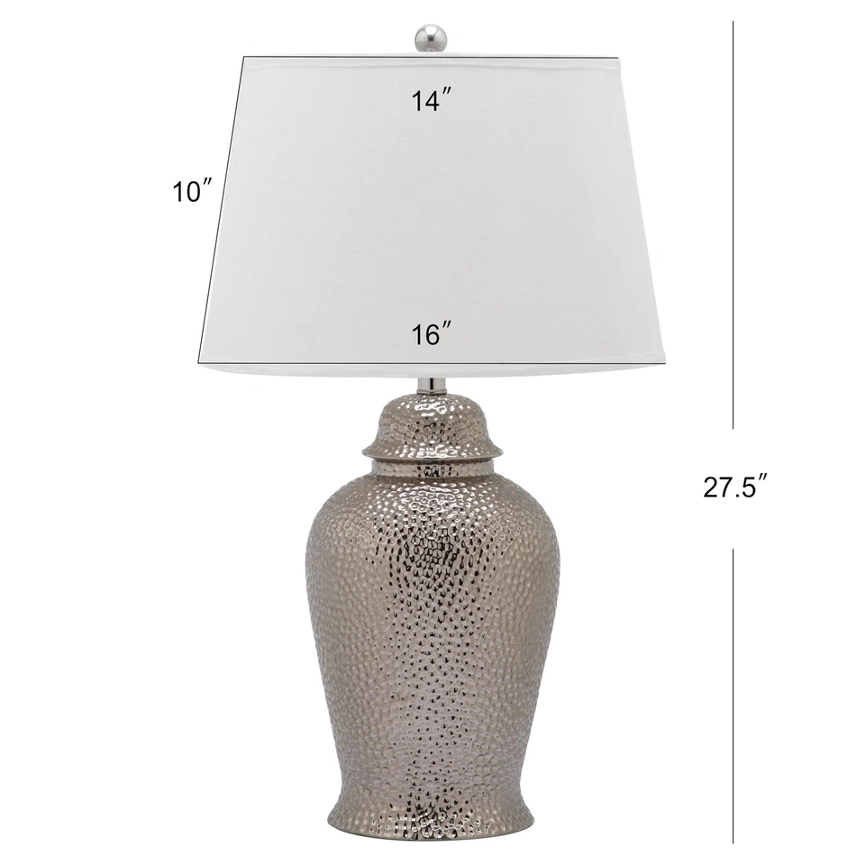 Colección Iluminación Metallica Tarro de Jengibre Plateado 28 Pulgadas Dormitorio Sala H... Foto 3 de 4