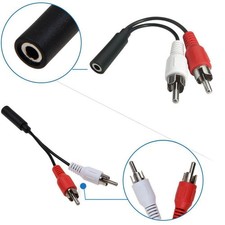 3.5mm Female Stereo Jack to 2 RCA Phono Audio Cable Adapter OT H Lead/ Q6C0