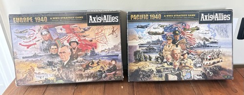 Axis & Allies Pacific & Europe 1940 First Edition WWII 2 Board Game Set Used