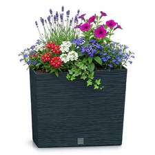 Blumentopf mit Einsatz Pflanztopf Blumenkasten Kunststoff Anthrazit 58x18x49,8cm