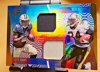 Alvin Kamara/ Ricky Williams 2017 Illusions Legacies Dual Memorabilia /50 Saints