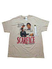 Scarface Tony AL Pacino Short Sleeve Tee Tan size XL Regular NEW with tag