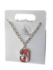 2025 Disney Parks Minnie Mouse Ear Silvertone Crystal Necklace