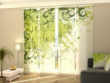 Sliding Panel Curtain for Room Dividing, any sizes - Marvelous Green Abstraction