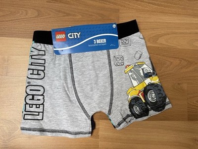 Lego City 3 Kinder Junge Unter Hose Boxer Shorts Slip Wäsche Set 122 128 NEU