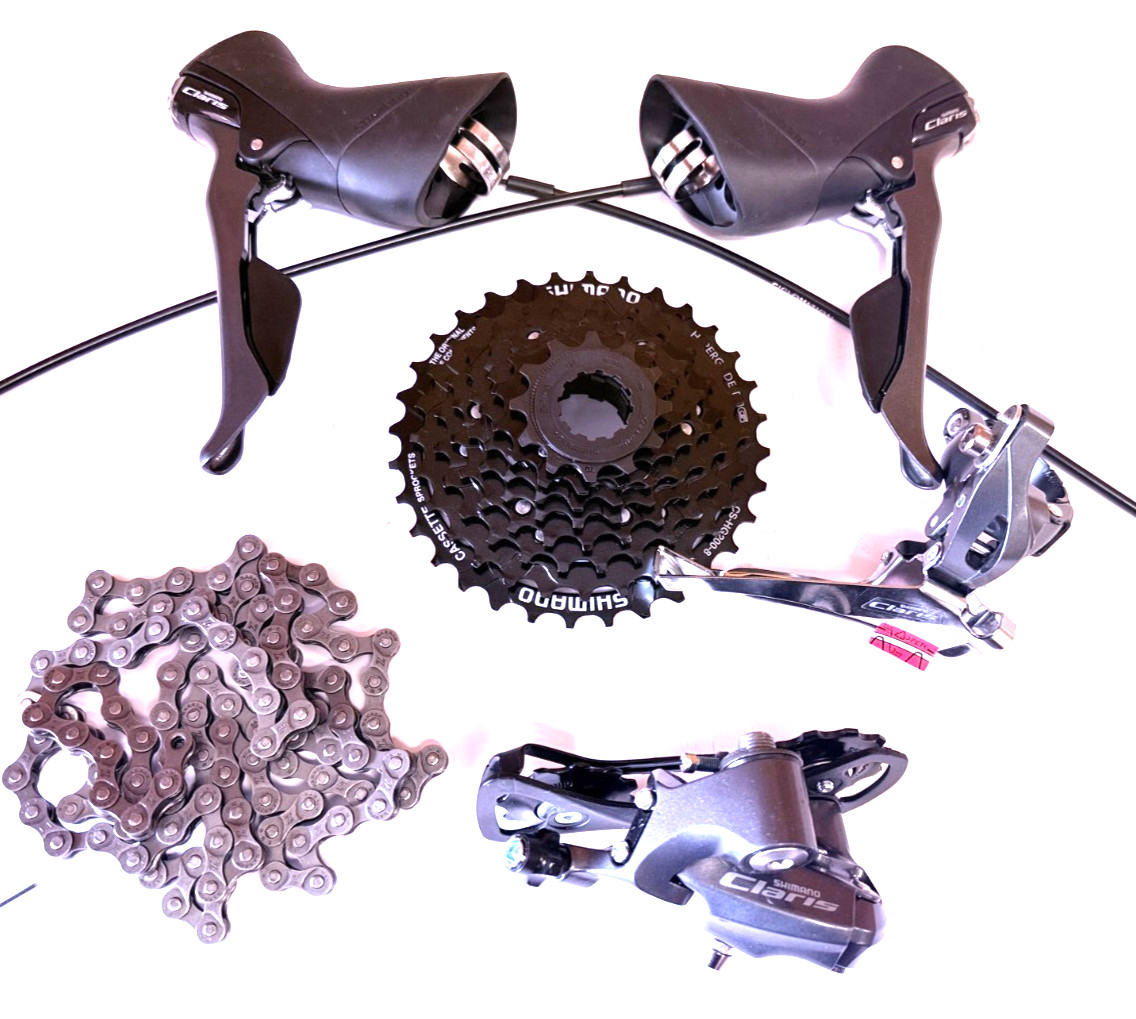 Shimano Claris R2000 2x8 Groupset STI Shifters RD FD Cassette 12-32 New Takeoff