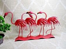 Flamingo Metal 14 X 9  Garden  Figurine Bobbl...
