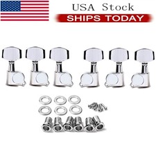 3R3L Inline Guitar Tuners String Tuning Pegs Keys Sealed Machine Heads Chrome