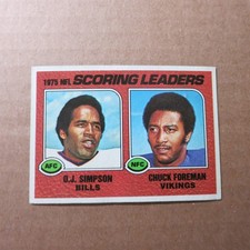 OJ Simpson Bills Chuck Foreman Vikings 1976 Topps Scoring Ldrs #204 Free Postage