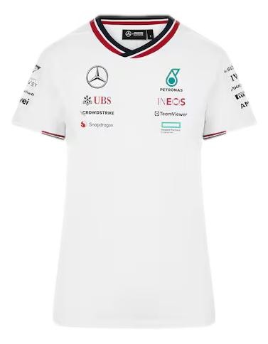 T-shirt Mercedes-Benz AMG F1 femme blanc en taille L vêtement sport