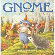 Workman Publishing,  Gnome Life 2026 Mini Wall Calendar, 7'' X 7'', 12-Month Cal