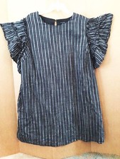 Womens Plus size Black& Silver Striped Dress sz 2X 3X