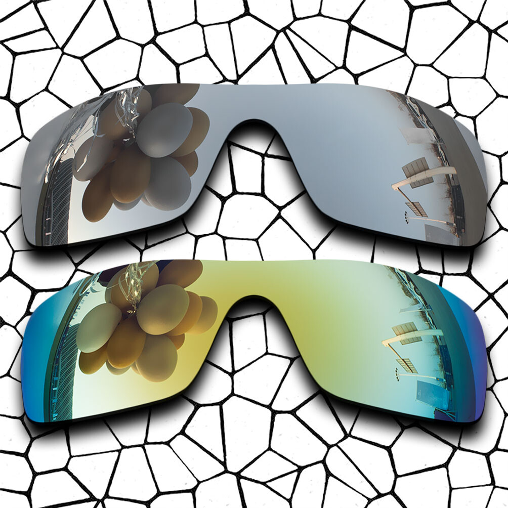 US Sky Blue&Yellow Gold Lenses Replacement For-Oakley Batwolf OO9101 Polarized