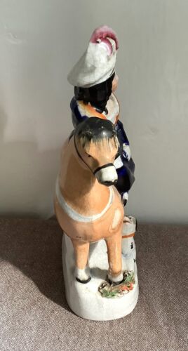 Small Victorian Staffordshire flat back figure, Queen Victoria on horse - Picture 2 of 9