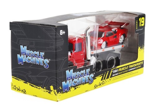 MODELLINO CAMION STATICO MAISTO MACK R685ST FLATBED CARRO ATTREZZI COUNTACH 1/64 - Foto 8 di 9