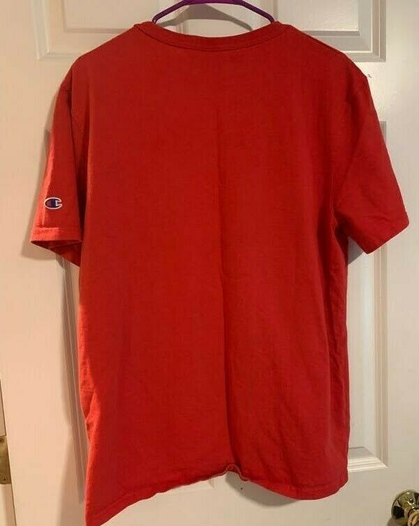 Vintage Champion Embroidered Red Shirt Large RN #15763