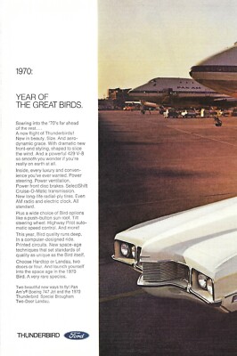 1969 Ford Thunderbird Coupe Vintage Color Print Ad Automobile T-Bird FMC Car