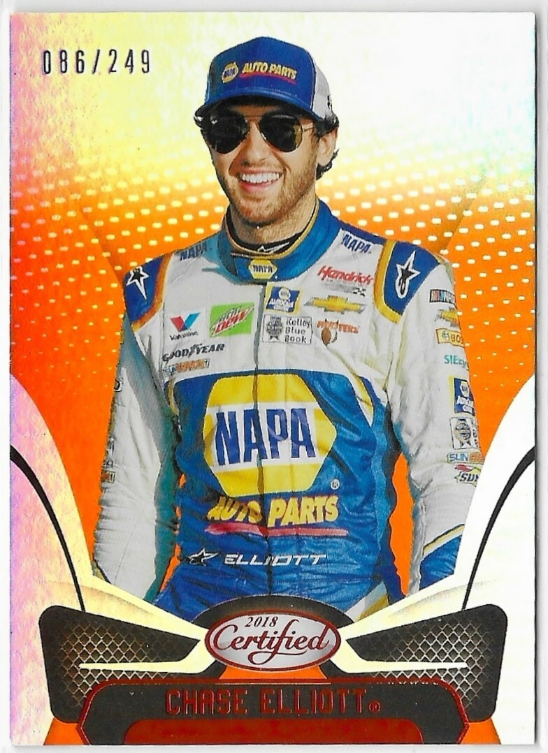 2018 Panini Certified Racing Orange Chase Elliott Card /249 #29