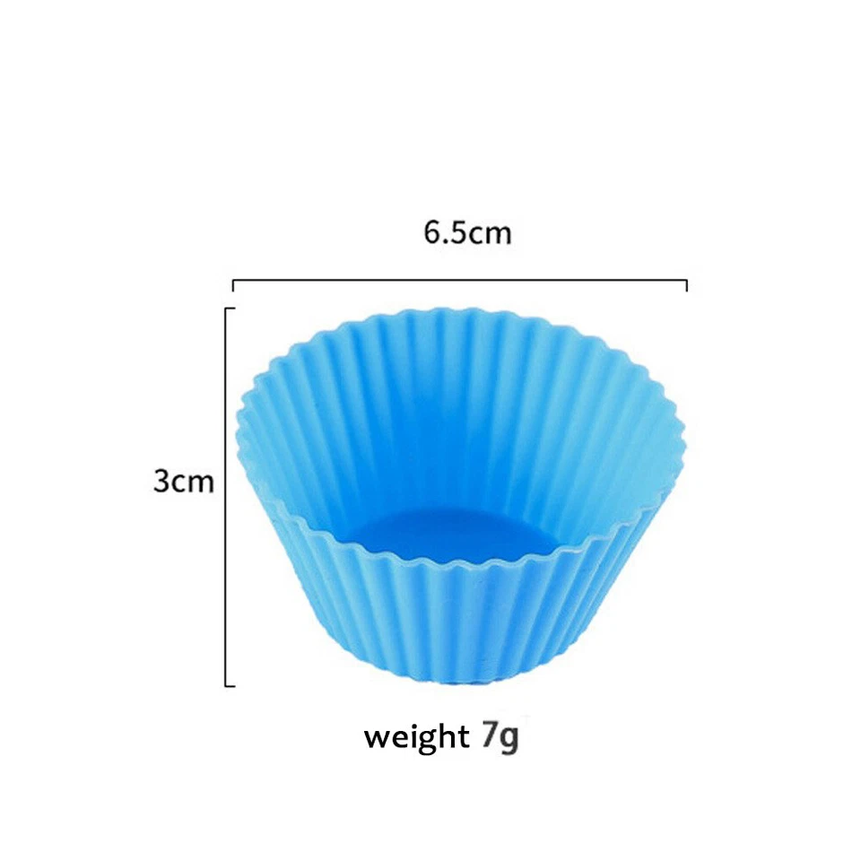 Up to 25x Round Cup Cake Silicone Baking Mould Cupcake Case DIY Bake Mold Muffin - image 2 of 4