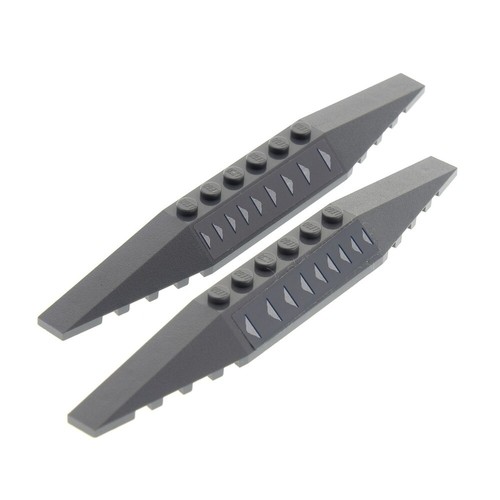 2x Lego Wedge Brick 2x16x1 New Dark Gray Slope Right Left 8095 30382pb02