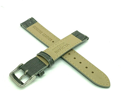 Invicta Women\'s Watch Replacement Band Blue-Gray Leather 16mm Lug Silver Clasp Invicta Women main image 4