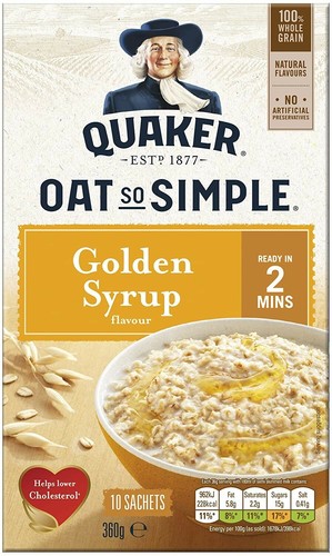 Quaker Oat So Simple Golden Syrup Porridge 10 x 36g