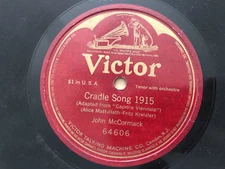 VICTOR Record 78 rpm 64606 CRADLE SONG 1915 John McCormack