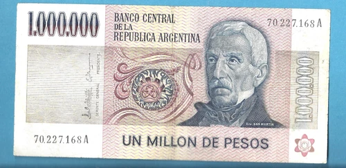 Banco Central Republica Argentina Banknote 1 Million Pesos Circulated 1981-1983