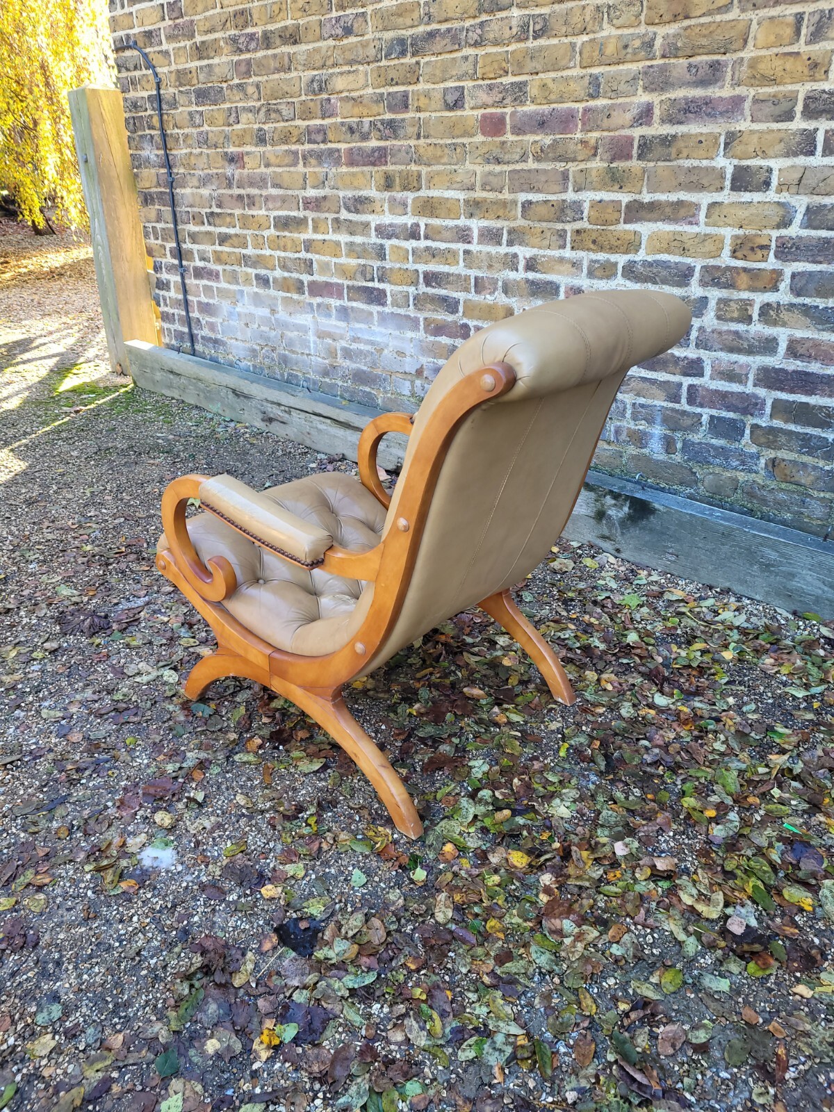 Antique Chesterfield Leather Button Back Slipper Chair eBay