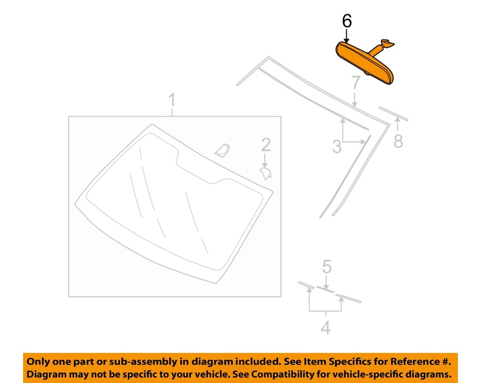 Used Front Center Interior Rear View Mirror fits: 2015 Subaru Xv crosstrek w/o r Foto 3 de 4