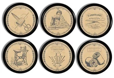Seamstress Advertisement Theme Cabinet Drawer Pull Handles, Sewing Room Knob Set