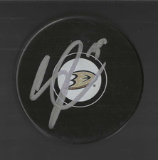 Sam Carrick Signed Anaheim Ducks Puck