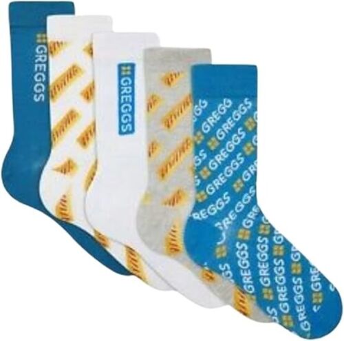 Greggs X Primark Adult Socks Pack of 5 pairs CHOOSE Design & size 6-8 or 9-12 - Imagen 9 de 10