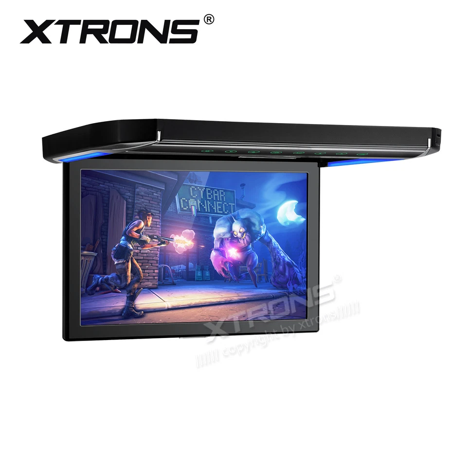 12.1" HD Screen Car Roof Monitor Flip Down Ceiling TV Video Play HDMI FM USB TFT - Image 2 of 4