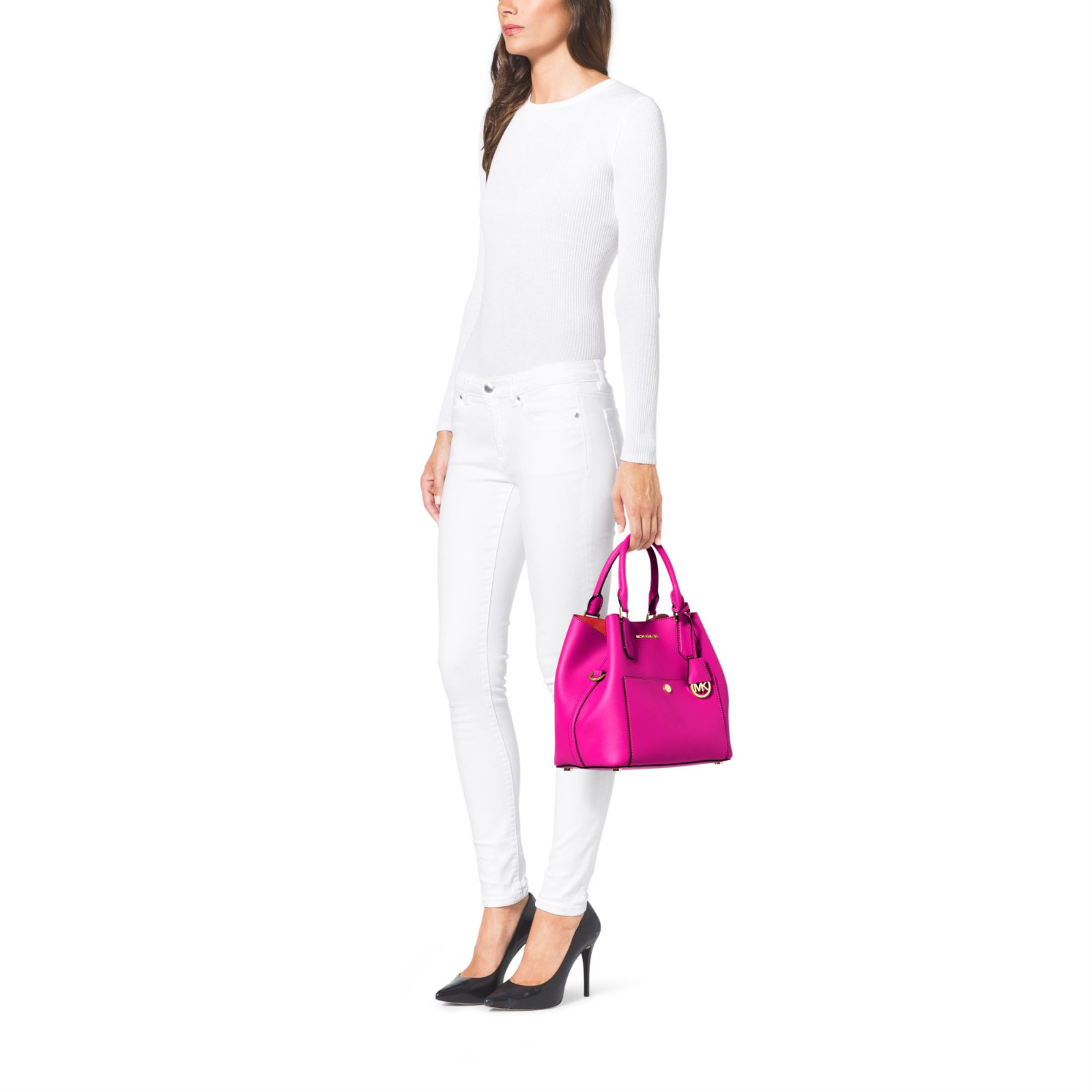 Michael Kors Greenwich Medium Tote in Fuschia Luggage *Non Outlet*