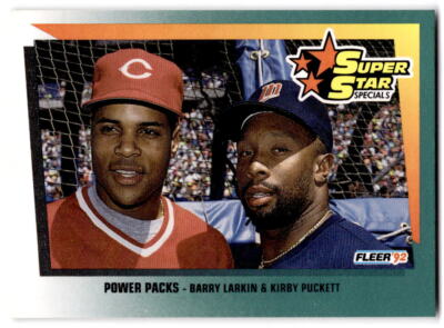 Power Packs (Barry Larkin / Kirby Puckett) 1992 Fleer #704 Twins