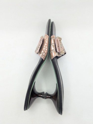 Donald Pliner Größe 8 M Metallic Pantoletten Sandalen Mini Absatz Schuhe Made in Italy - Bild 5 von 15