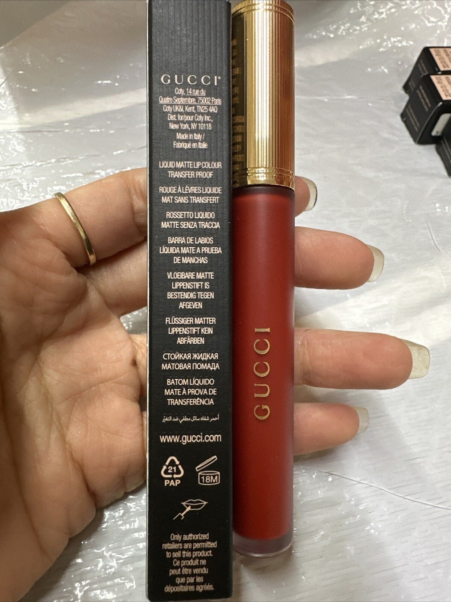 Gucci Rouge A Levres Liquid Matte Lip Colour Transfer Proof