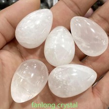 5pcs Wholesale Natural Clear crystal egg Quartz Crystal egg Pendant Gem Reiki 