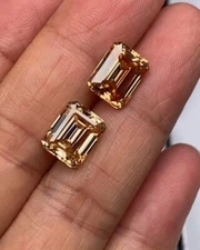 Emerald Cut Yellow color 1 ct Diamond Loose VVS1 + free Gift