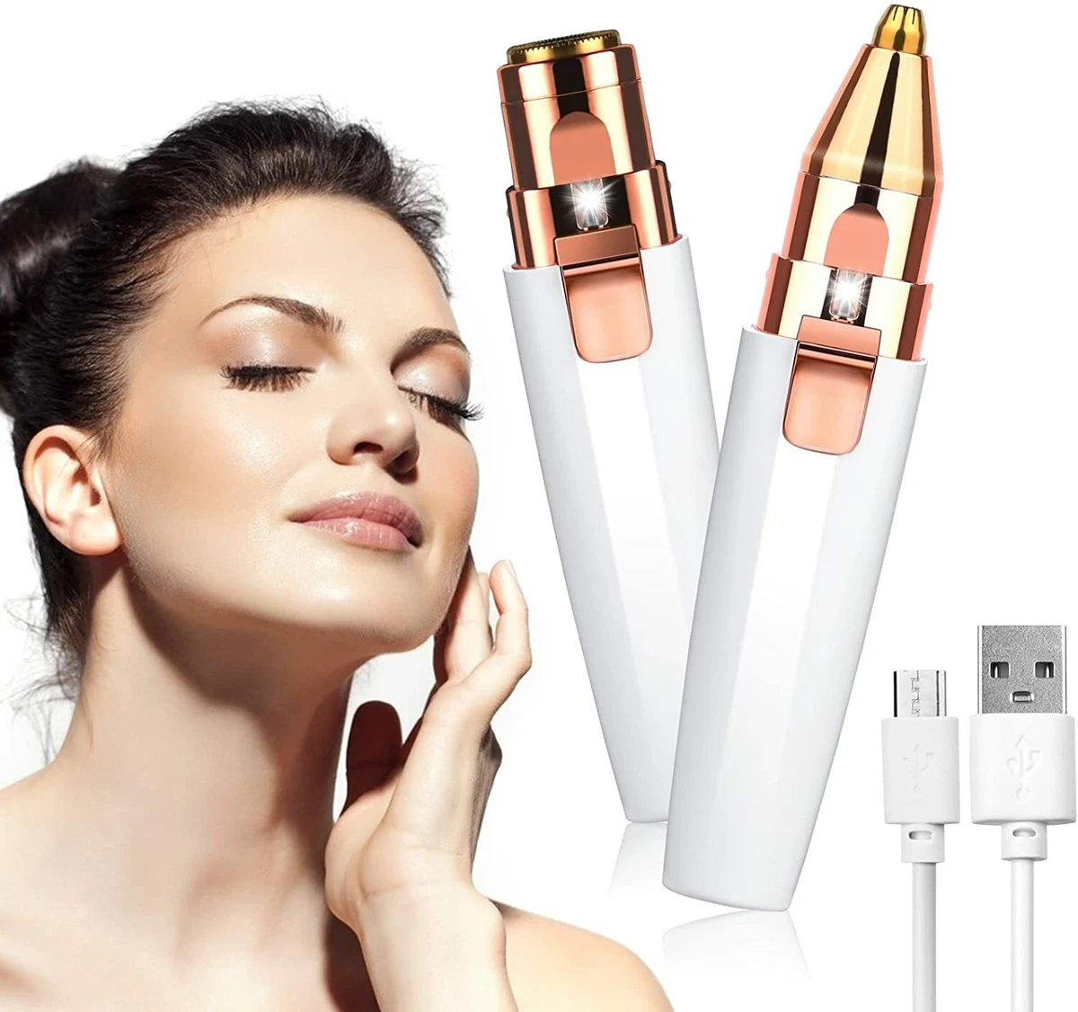 Depiladora recortador Facial Mujer recargable Cejas Vello nariz